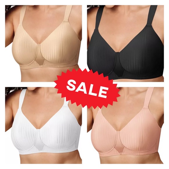 💥 SALE NWT Playtex Perfectly Smooth Bra Wireless in Black 4707 - Picture 2 of 4